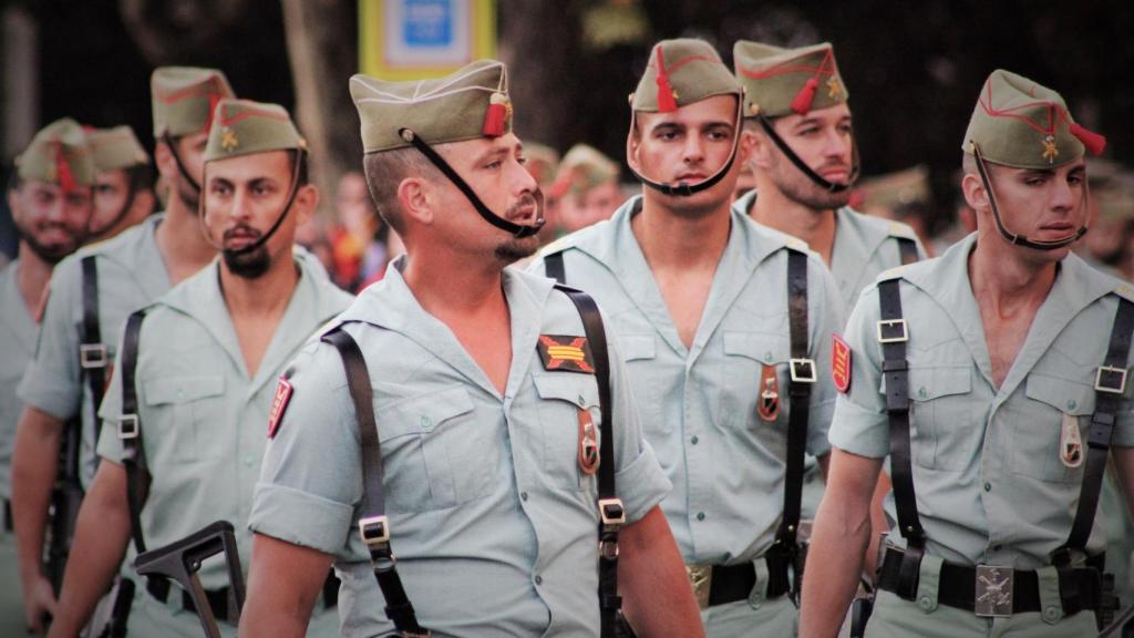 Legionarios durante el desfile del 12 de octubre de Madrid