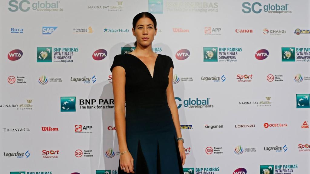Muguruza, a su llegada al sorteo del cuadro.