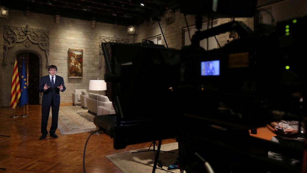 Puigdemont, en un momento de su discruso.