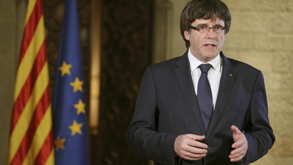 Puigdemont, en su declaración desde el Palau.