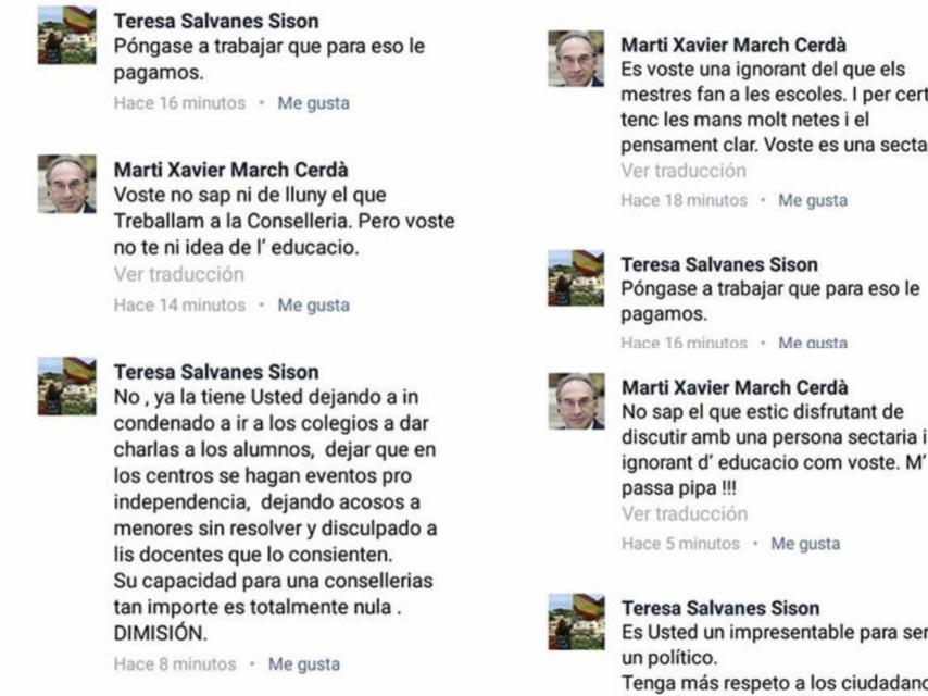 Imagen de la conversación entre March y Salvanes.