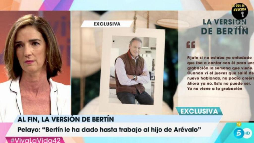 Arévalo no saldrá más en ‘Mi casa es la tuya’ por hablar de Bertín en ‘Sálvame’