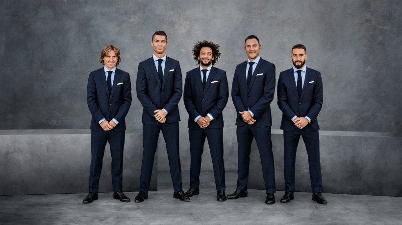 Modric, Cristiano, Marcelo, Carvajal y Keylor. Foto hugoboss.com