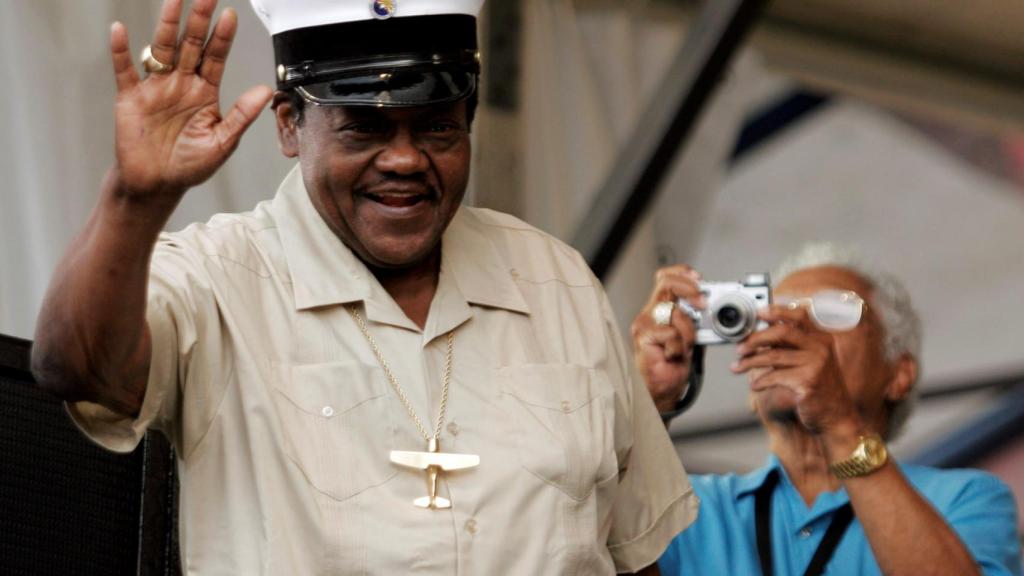 Fats Domino en el Festival de Jazz en Nueva Orleans.