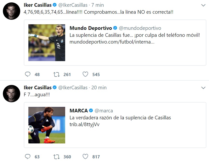 Casillas critica a los medios por las razones de su suplencia