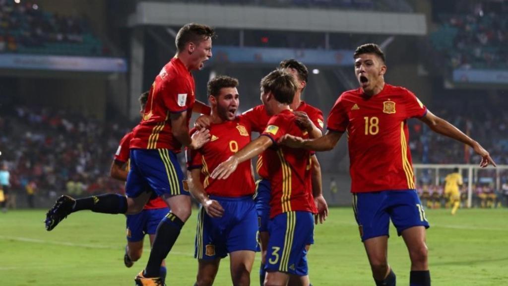 La Selección sub17 celebra un gol. Foto: fifa.com