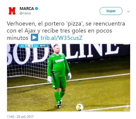 Verhoeven portero. Foto: Twitter (@marca)