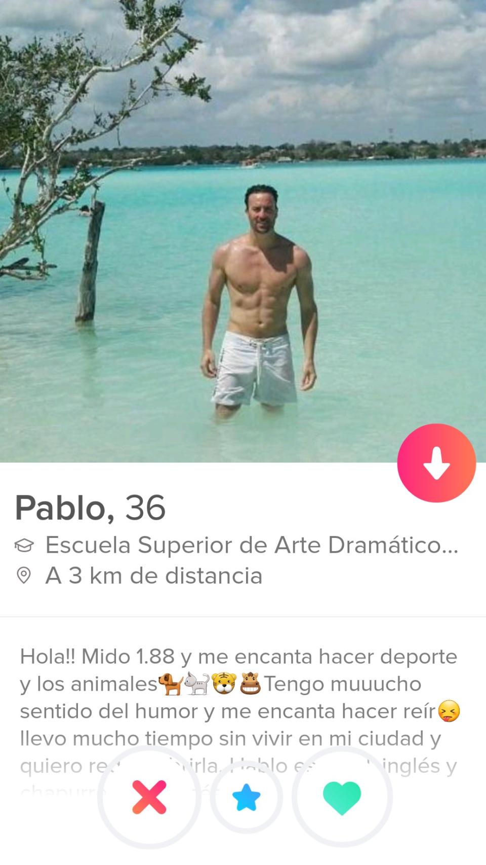 Pablo Puyol en Tinder.
