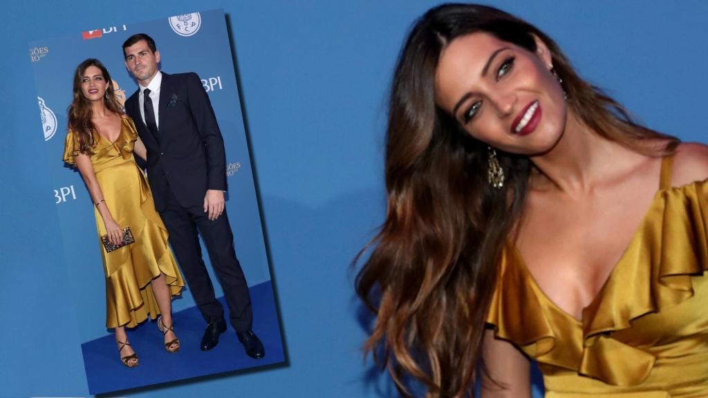 Sara Carbonero ha optado por el dorado para triunfar.