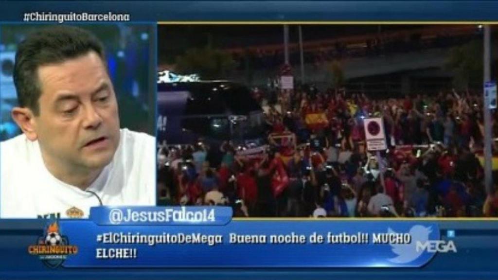 Tomas Roncero en el El Chiringuito. Foto:Twitter (@elchiringuitotv)