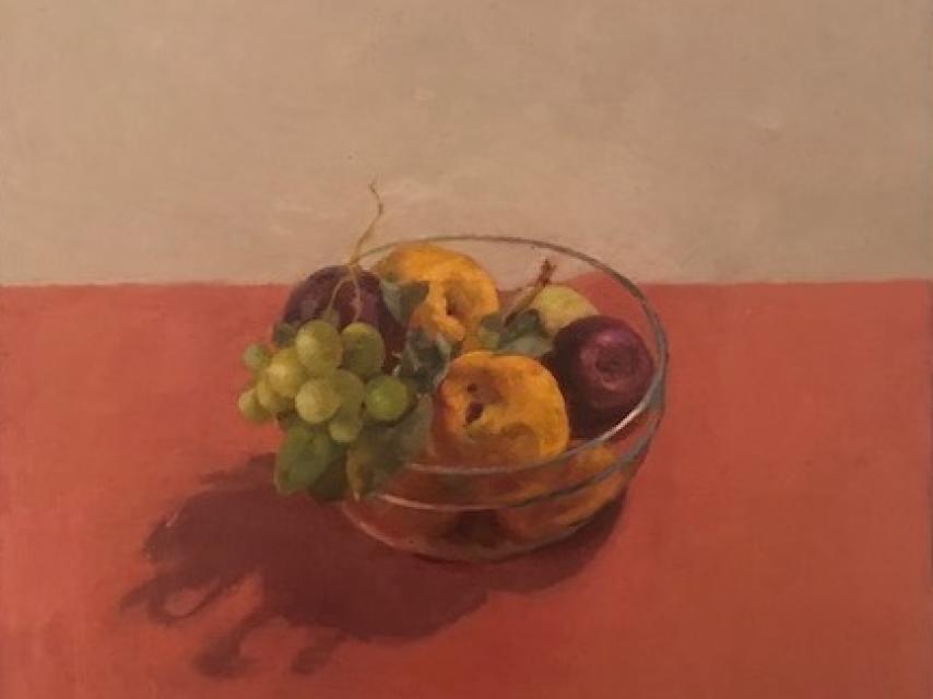 Último bodegón pintado por Quintanilla, en la galería Leandro Navarro.