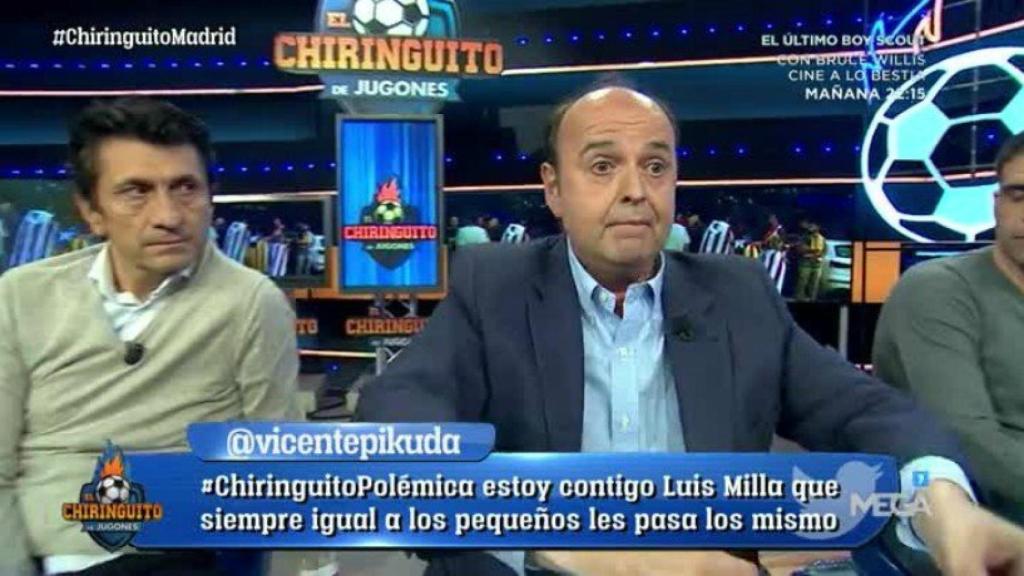 Juanma Rodríguez en el último programa de El Chiringuito. Foto: Twitter (@elchiringuitotv)