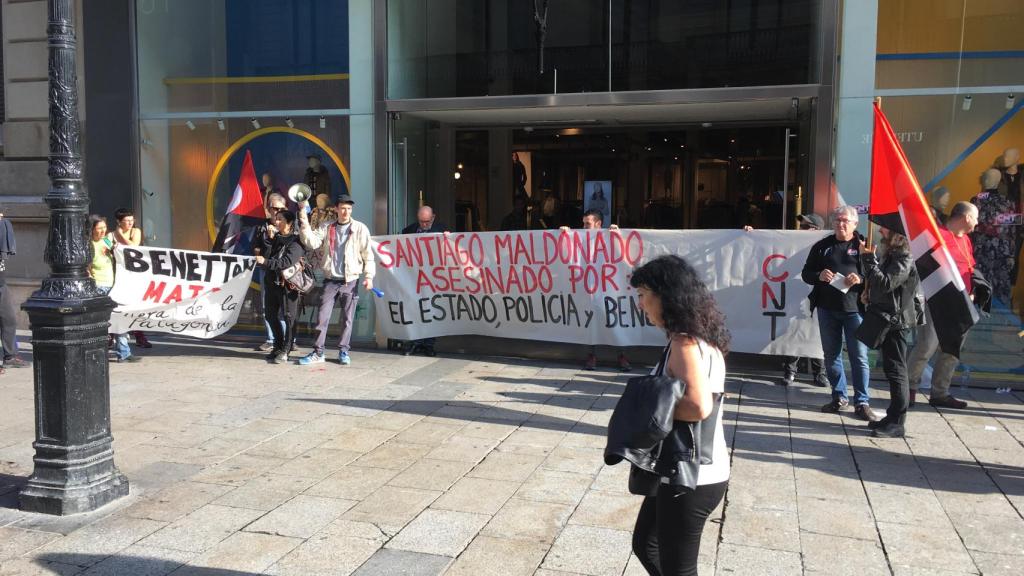 Una protesta ajena a la independencia en las calles de Barcelona.