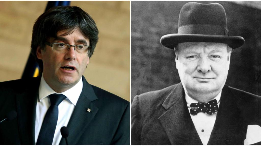 El expresident Carles Puigdemont y el ex primer ministro británico Winston Churchill.