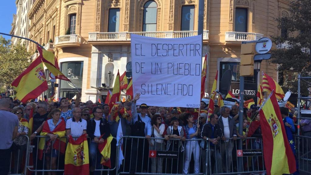 Una de las pancartas que se ve en la manifestación de SCC.