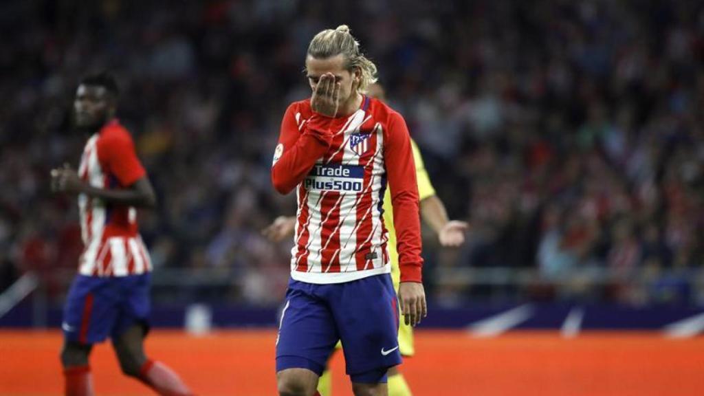 Griezmann se lamenta tras fallar una ocasión.