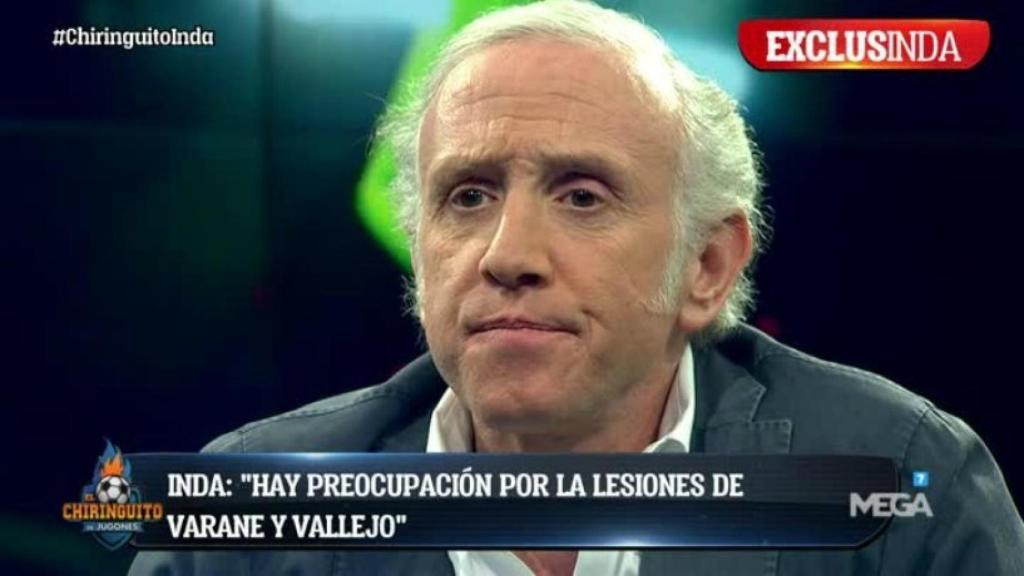 Inda en El Chiringuito. Foto: Twitter (@elchiringuitotv).