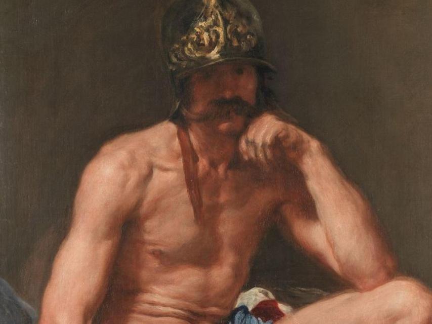 Un fragmento del dios Marte, pintado por Velázquez en 1638.