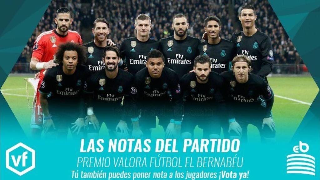 Las notas del Tottenham - Real Madrid de Champions League