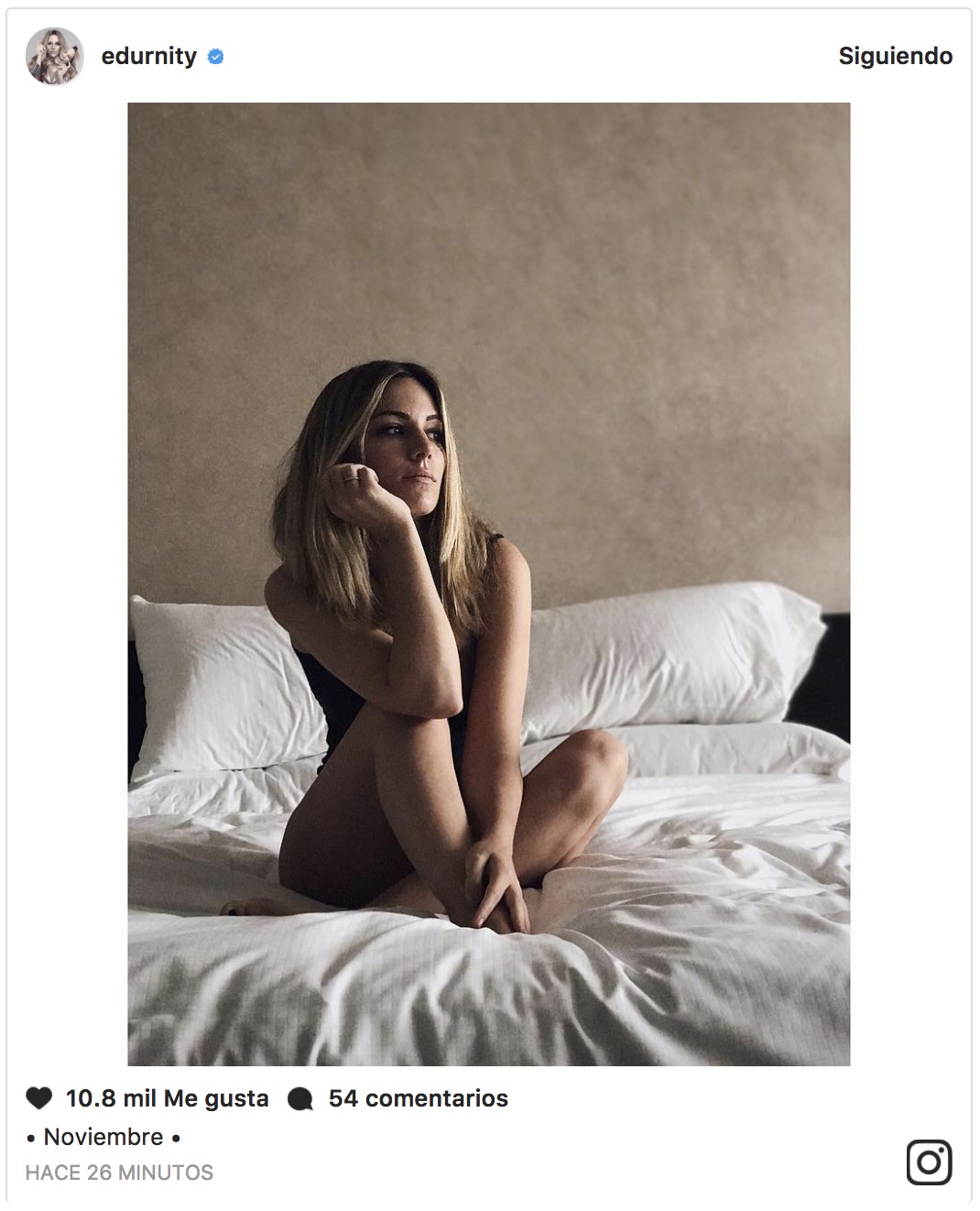 Edurne, en Instagram