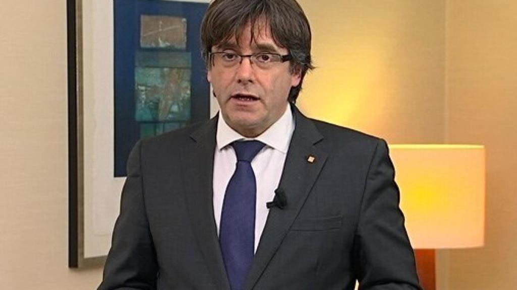 Puigdemont, durante la grabación.