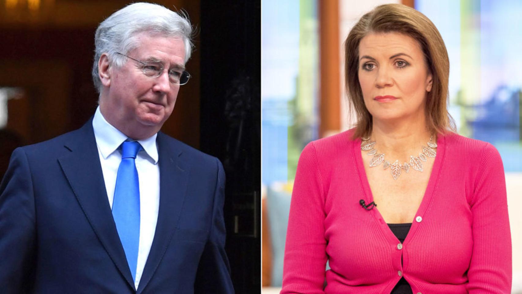 El exministro de Defensa británico y la periodista Julia Hartley-Brewer.