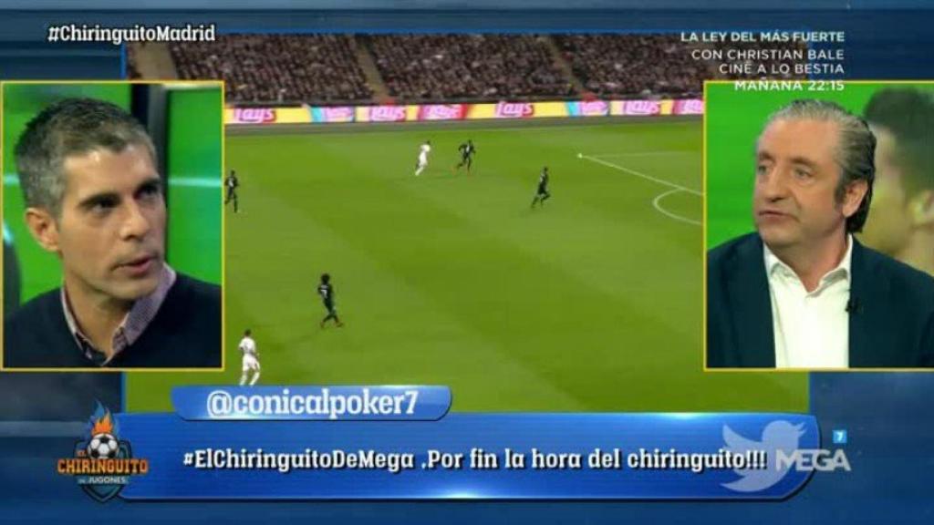 José Luis Sánchez y Pedrerol, en El Chiringuito. Foto: Twitter (@elchiringuitotv)