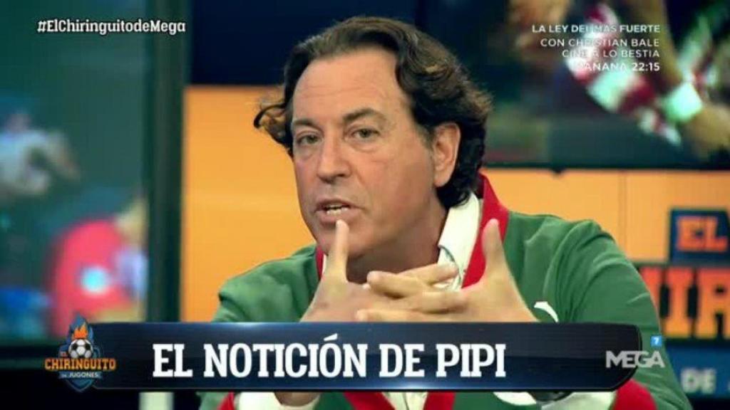 Pipi Estrada anuncia la posible marcha de Correo del Atético en El Chiringuito. Foto: Twitter (@elchiringuitotv)