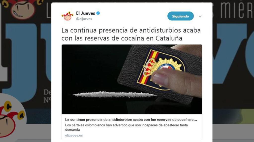 Uno de los titulares de la revista 'El Jueves'