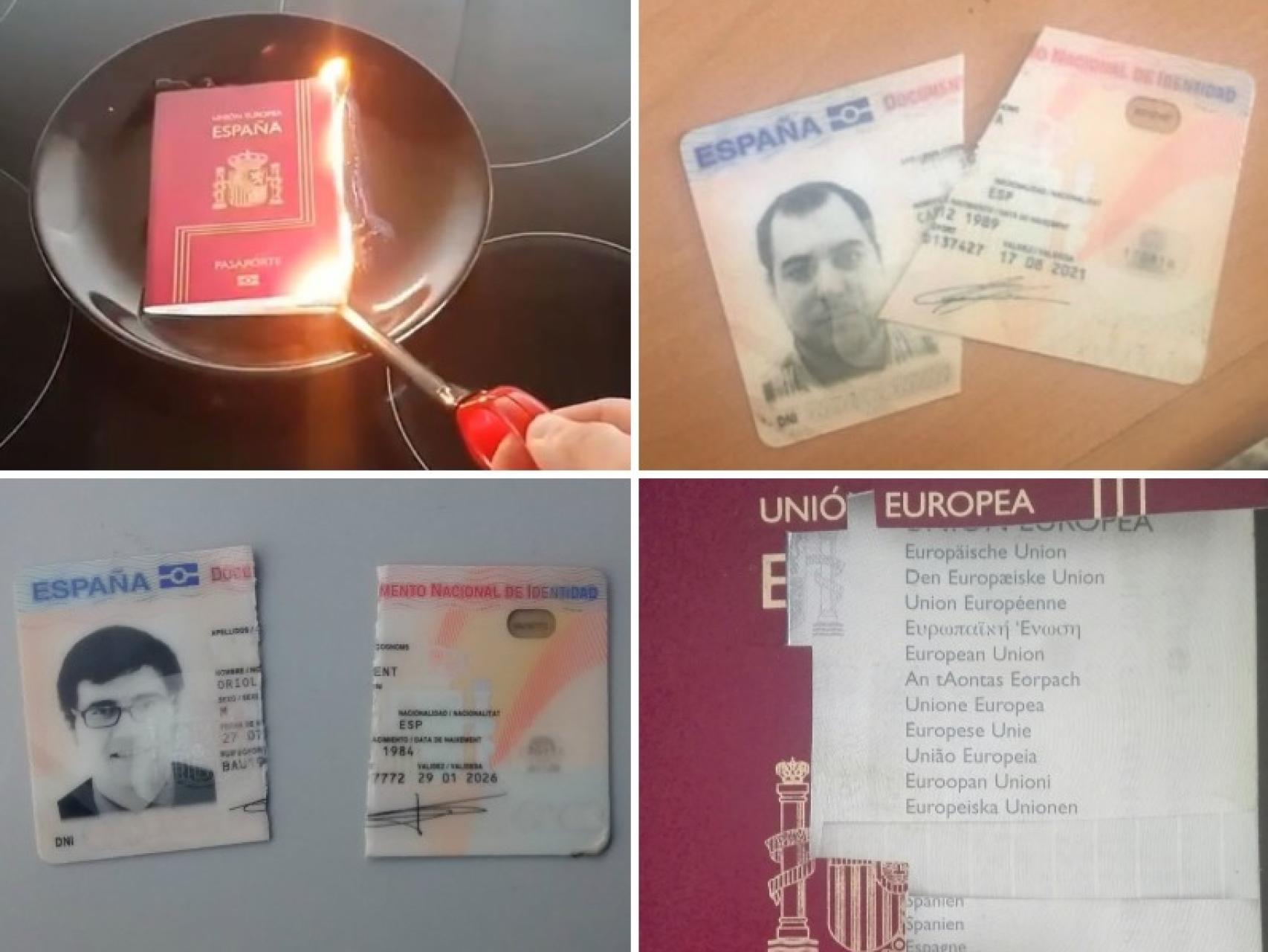 Catalanes independentistas rompieron sus documentos tras la DUI.