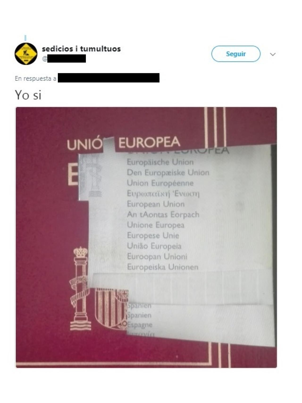 Mensaje compartido por Albert en su cuenta de Twitter.