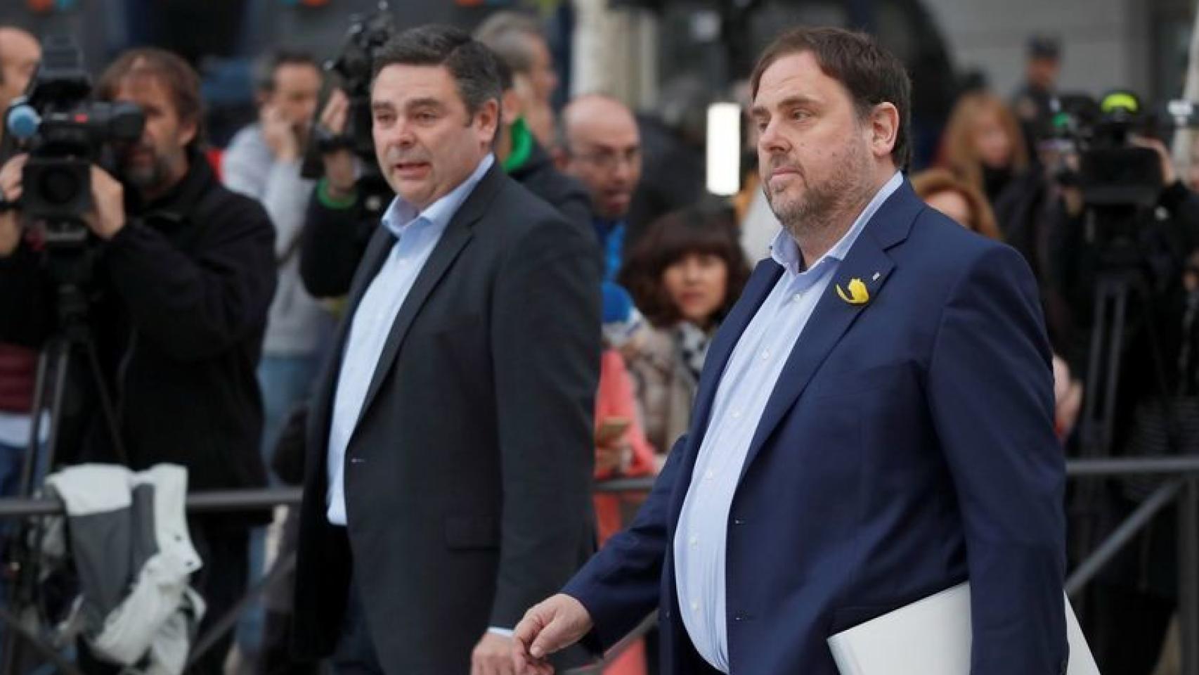 Oriol Junqueras, exvicepresidente catalán, entrando este pasado jueves en la Audiencia Nacional.