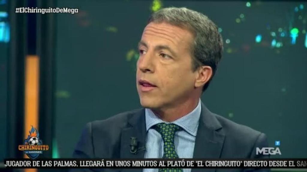 Cristóbal Soria en 'El Chiringuito'. Foto: Twitter (@elchiringuitotv).