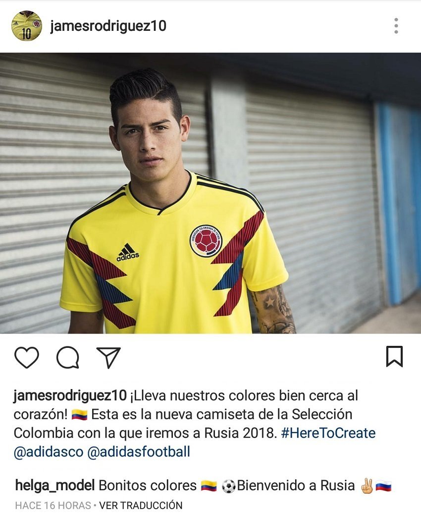Mensaje de Helga Lovekaty a James Rodríguez