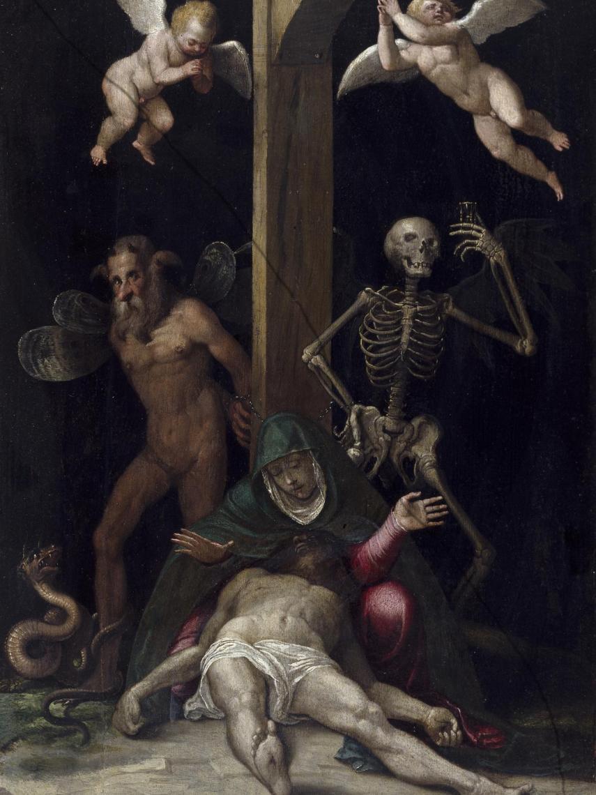 Alegoría de la redención Jacopo Ligozzi. Óleo sobre tabla. Donado por Óscar Alzaga.