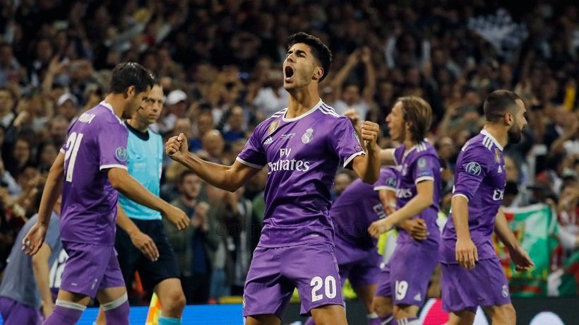 Asensio durante la final de la Champions