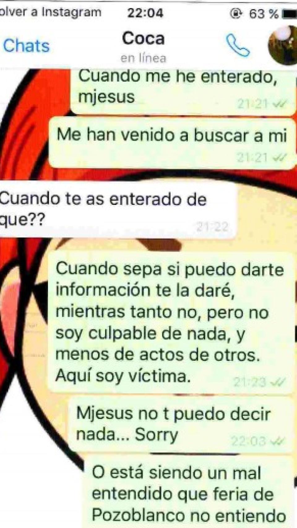 Conversación de la víctima de La Manada en Pozoblanco con una amiga