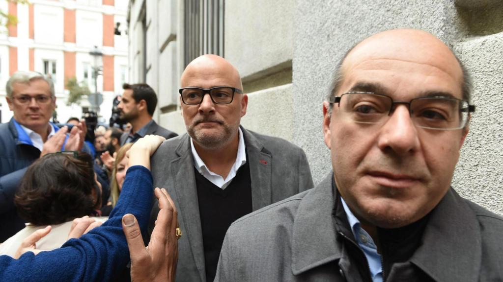 Lluís Guinó y Lluís Maria Corominas a su llegada al Supremo