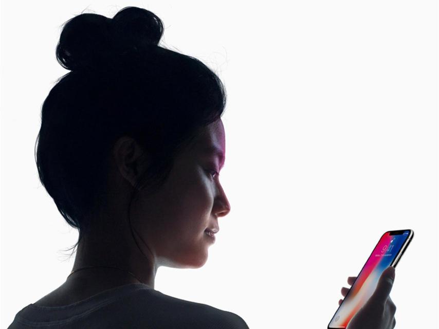 Face ID en un iPhone X.