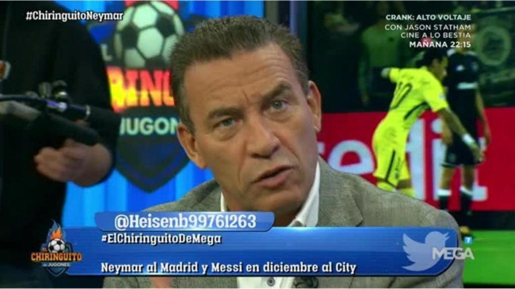 Paco Buyo debatiendo en El Chiringuito. Foto Twitter (@elchiringuitotv)