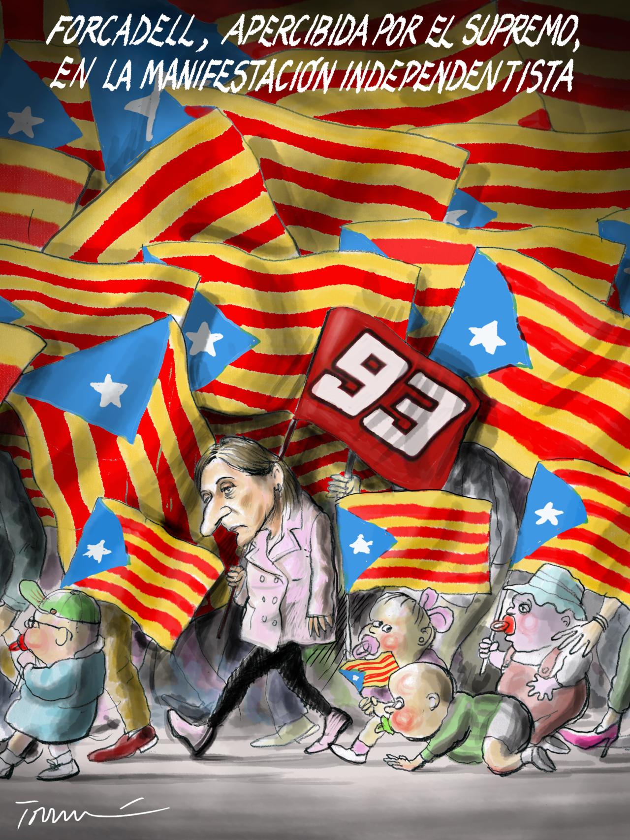 Forcadell, reaparece de manifestación