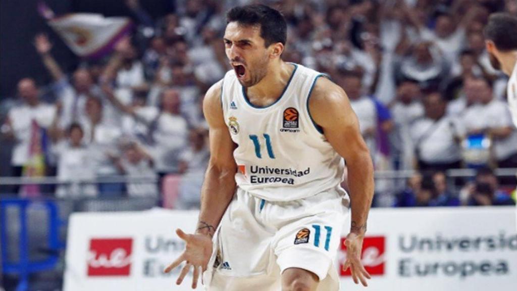 Campazzo celebra la victoria ante el CSKA