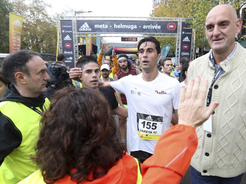 Álvaro Arbeloa al concluir su participación en la Behobia-San Sebastián.