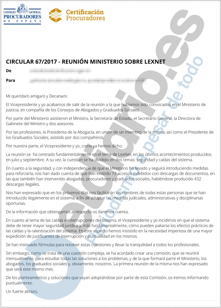 eldiario circular lexnet ministerio de justicia descargas ilegales