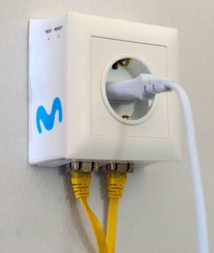 firba optica de plastico para dentro de la casa movistar