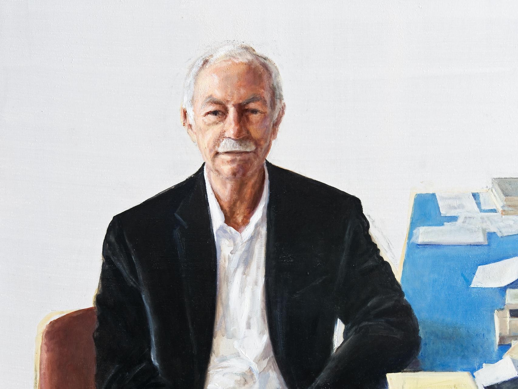 Fragmento del retrato de Eduardo Mendoza realizado por Leticia Feduchi.