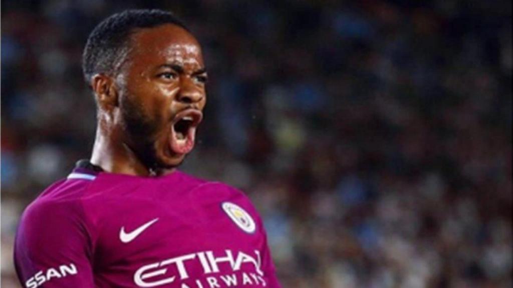 Sterling celebrando un gol con el Manchester City. Foto Instagram (@sterling7)
