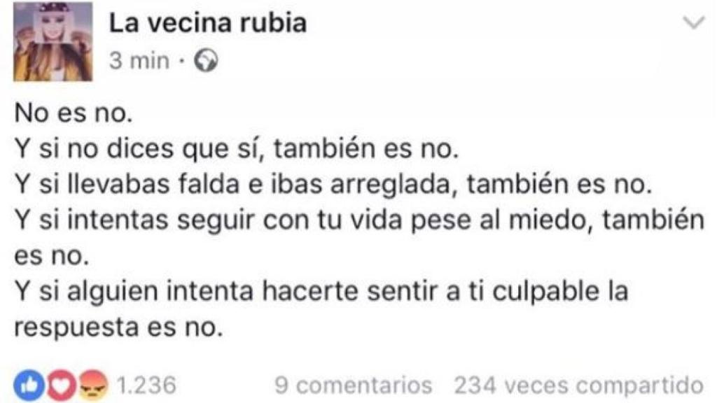 Tuit de La vecina rubia.