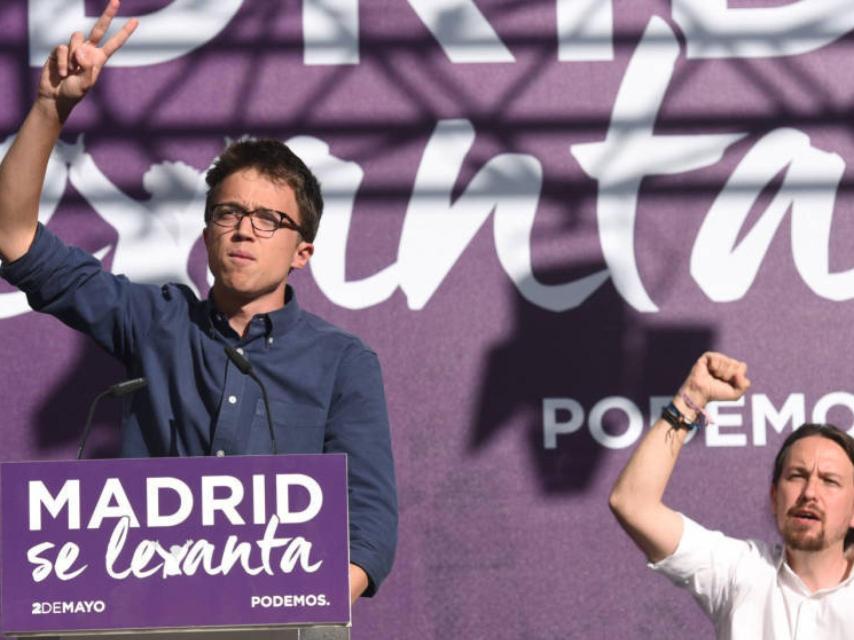 Errejón e Iglesias durante el acto en que sellaron la paz.