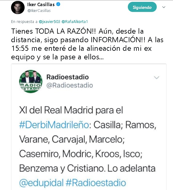 Casillas 'reconoce' ser el topo del Real Madrid